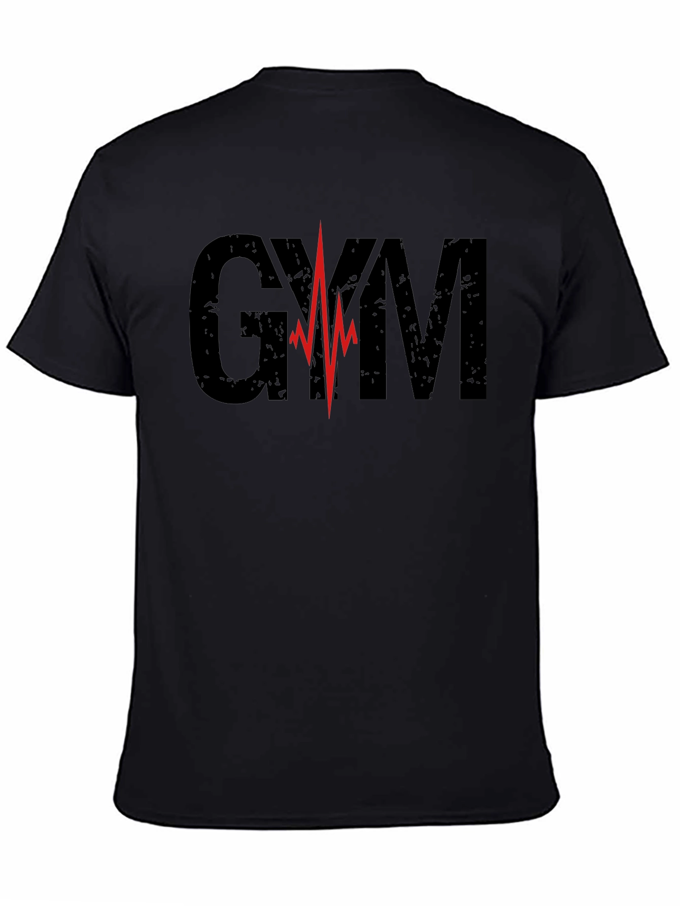 GYM Heartbeat Graphic T-Shirt - Black Fitness Tee