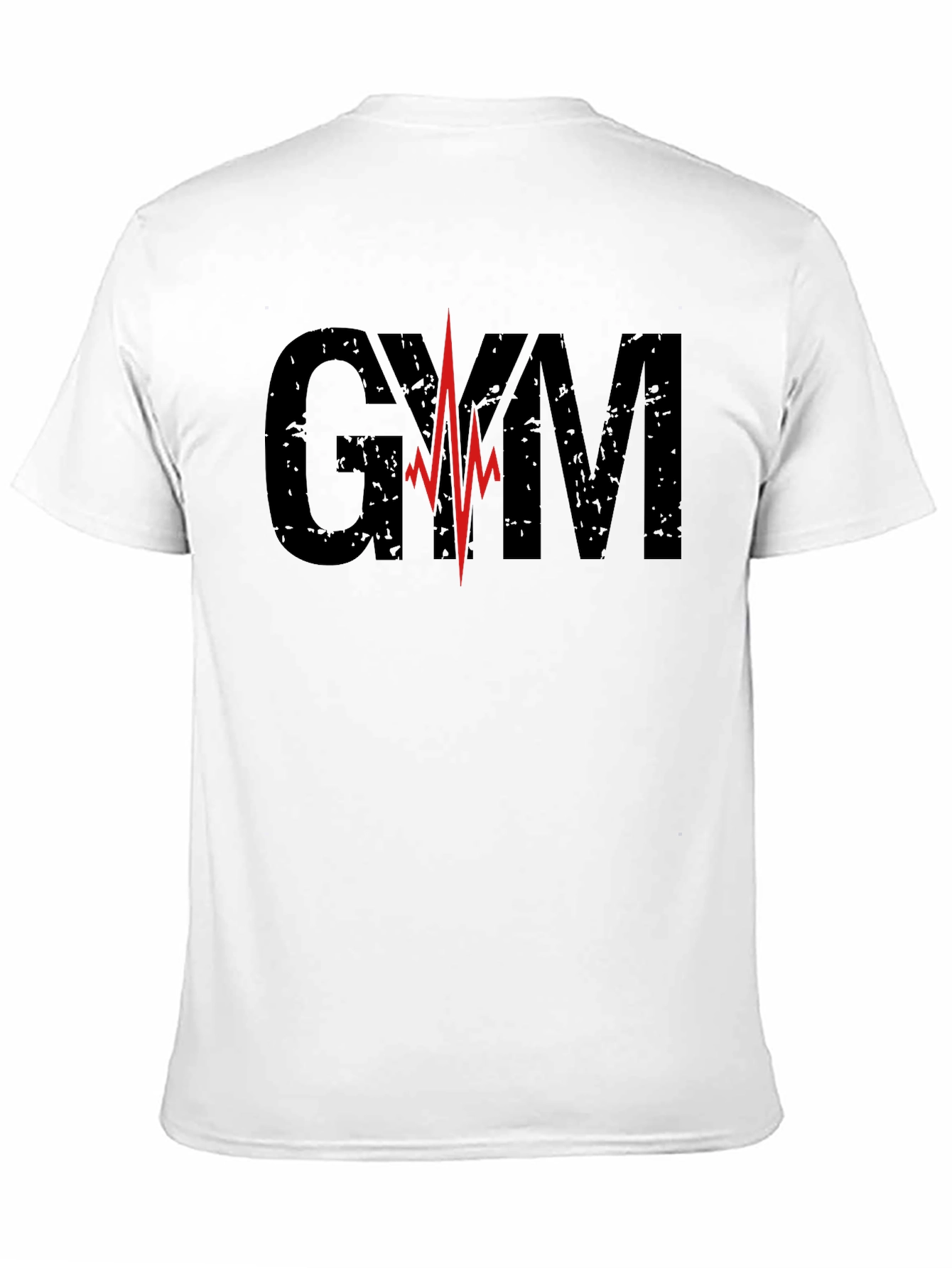 GYM Heartbeat Graphic T-Shirt - Black Fitness Tee
