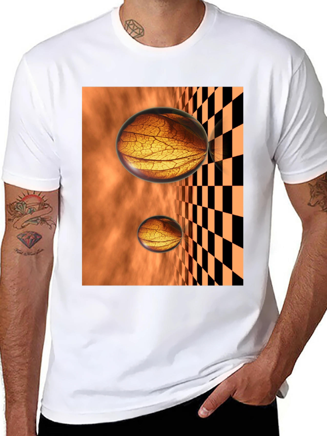 Abstract Sphere Graphic Tee - Black