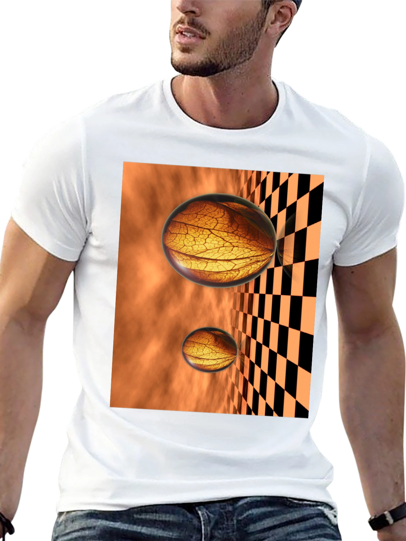 Abstract Sphere Graphic Tee - Black
