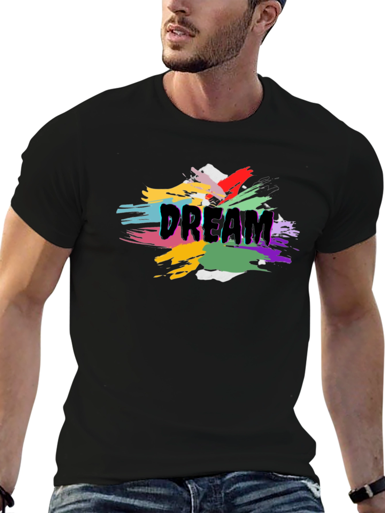 Dream Graphic Tee - Mens Black Cotton T-Shirt