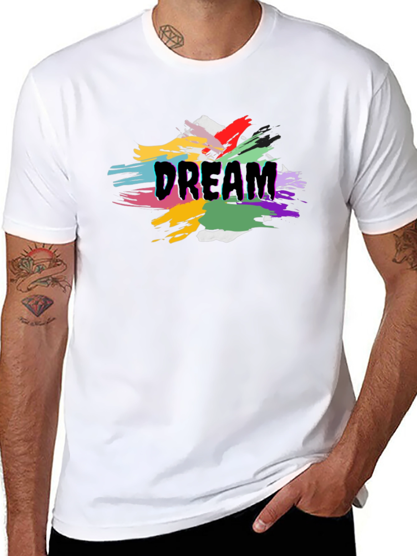 Dream Graphic Tee - Mens Black Cotton T-Shirt