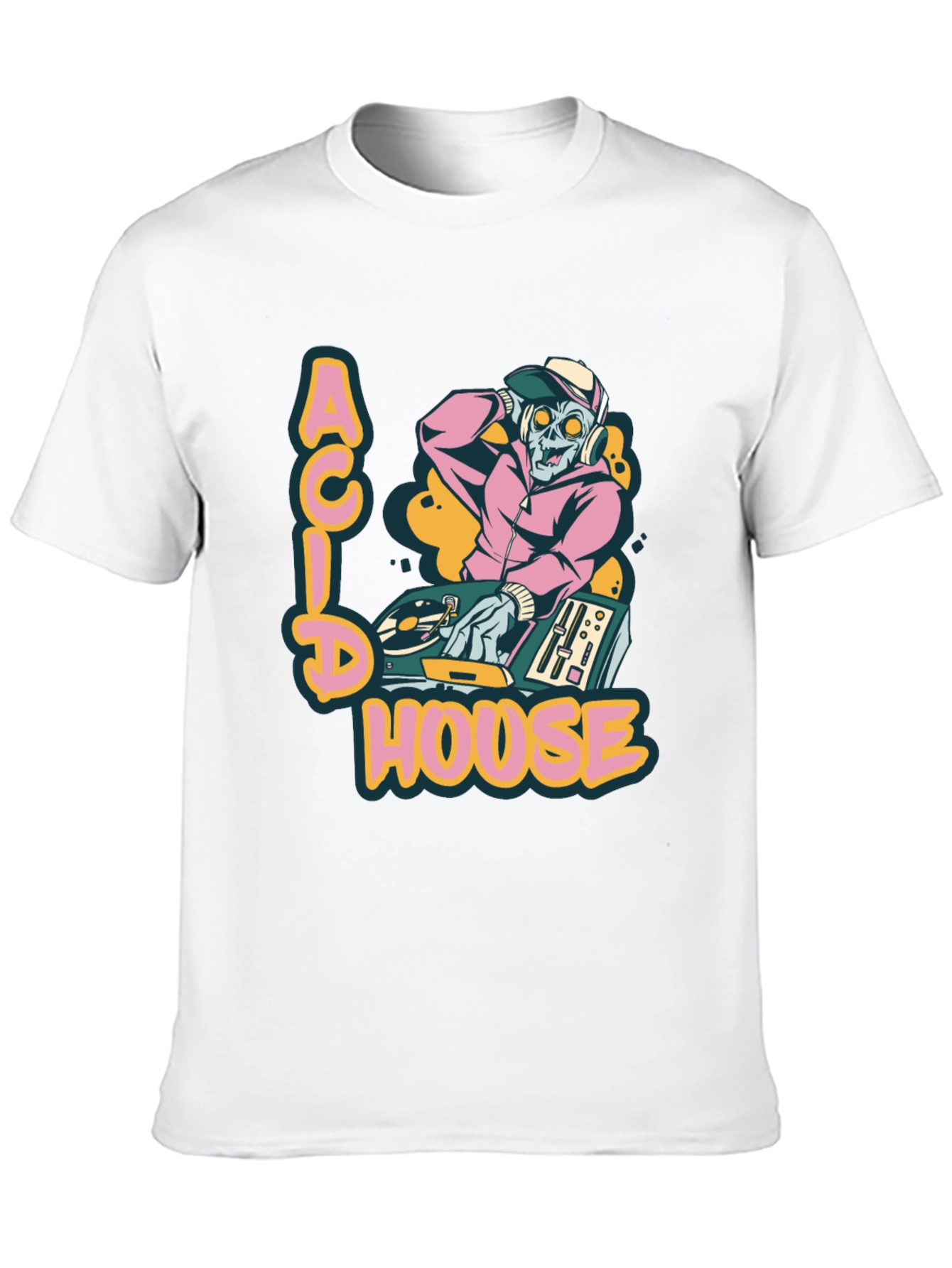 Acid House DJ Zombie Graphic Tee - Black