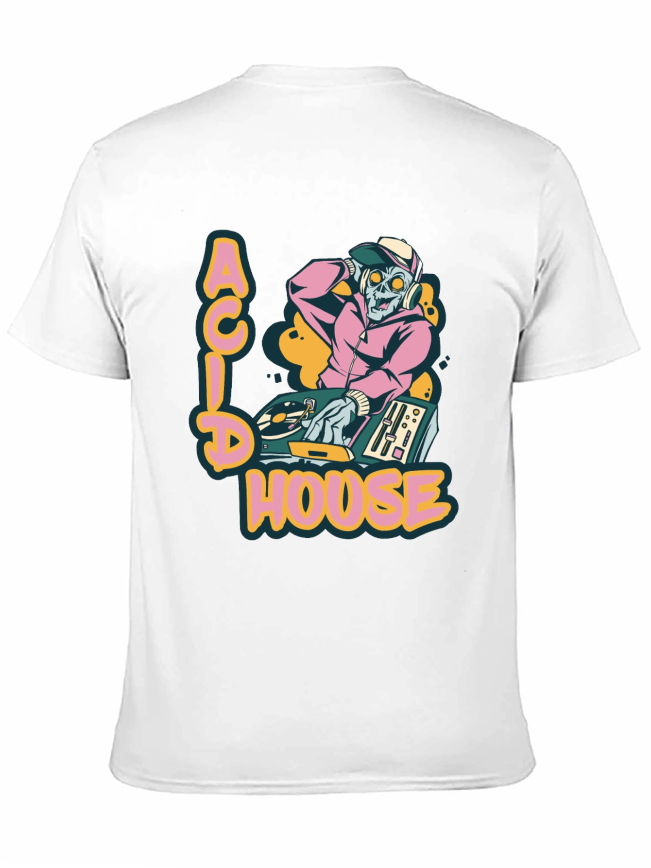 Acid House DJ Zombie Graphic Tee - Black