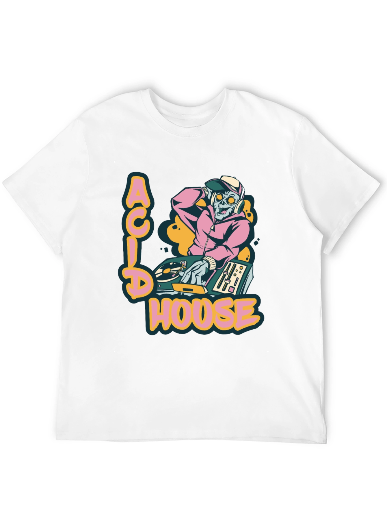 Acid House DJ Zombie Graphic Tee - Black