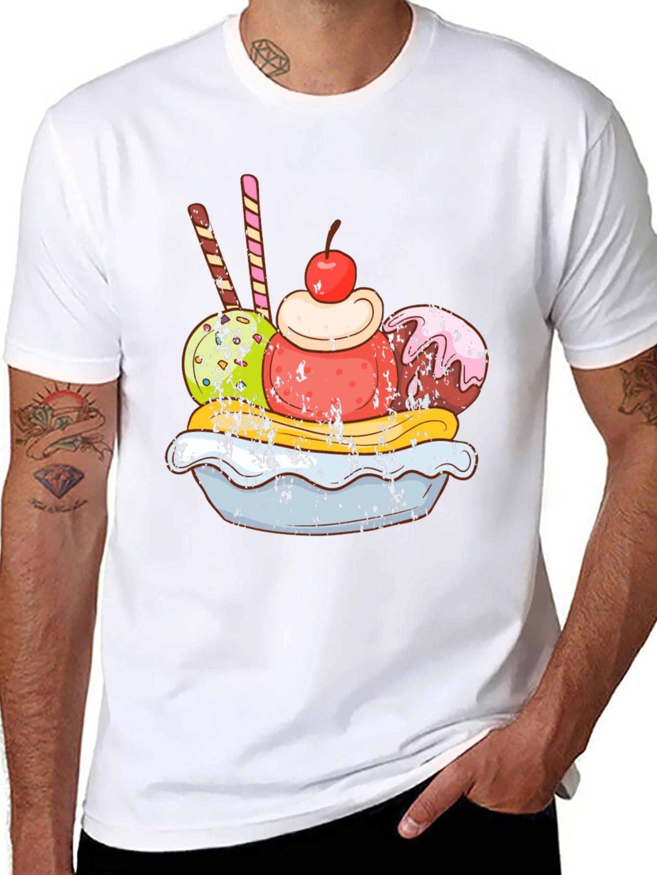 Ice Cream Sundae Graphic Tee - Tasty Design