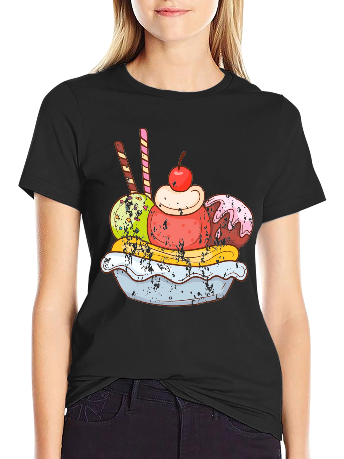 Ice Cream Sundae Graphic Tee - Tasty Design