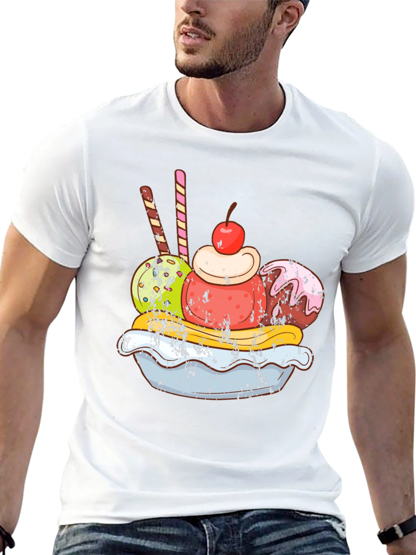 Ice Cream Sundae Graphic Tee - Tasty Design