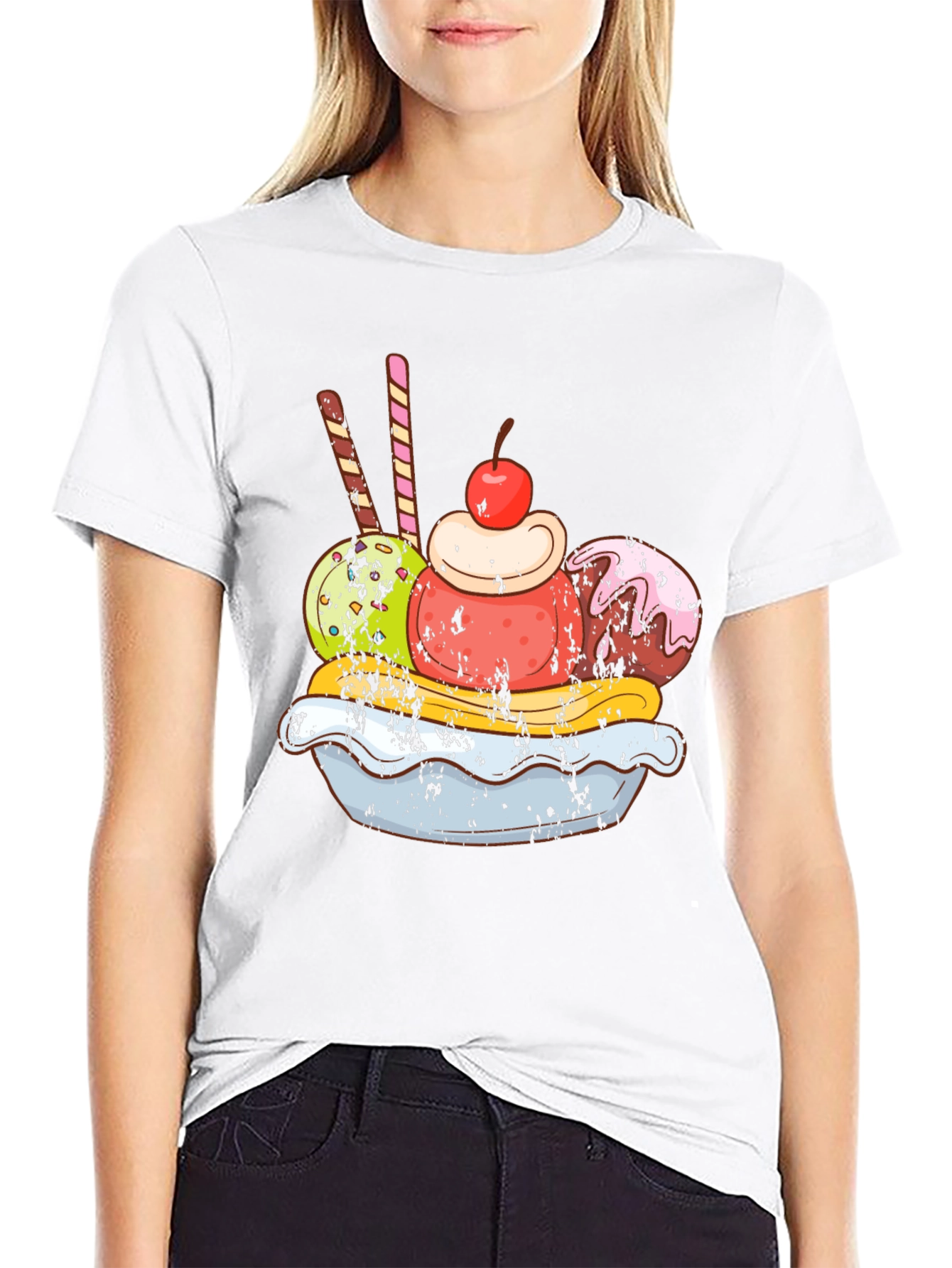 Ice Cream Sundae Graphic Tee - Tasty Design