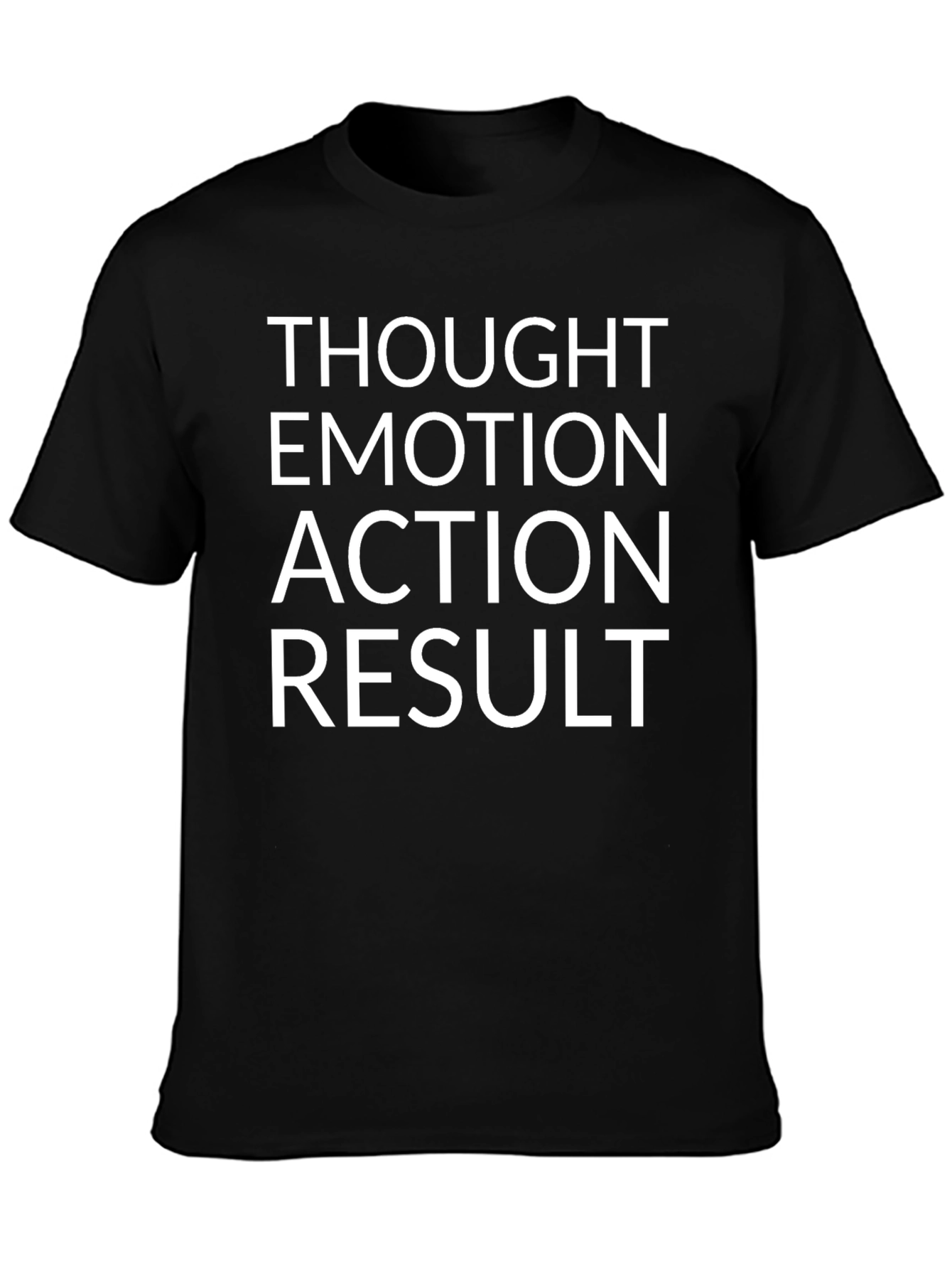 Thought Emotion Action Result Black T-Shirt