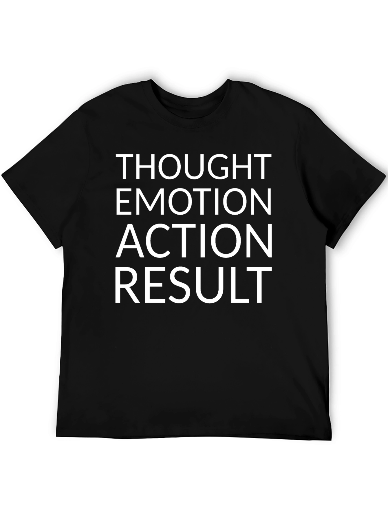 Thought Emotion Action Result Black T-Shirt