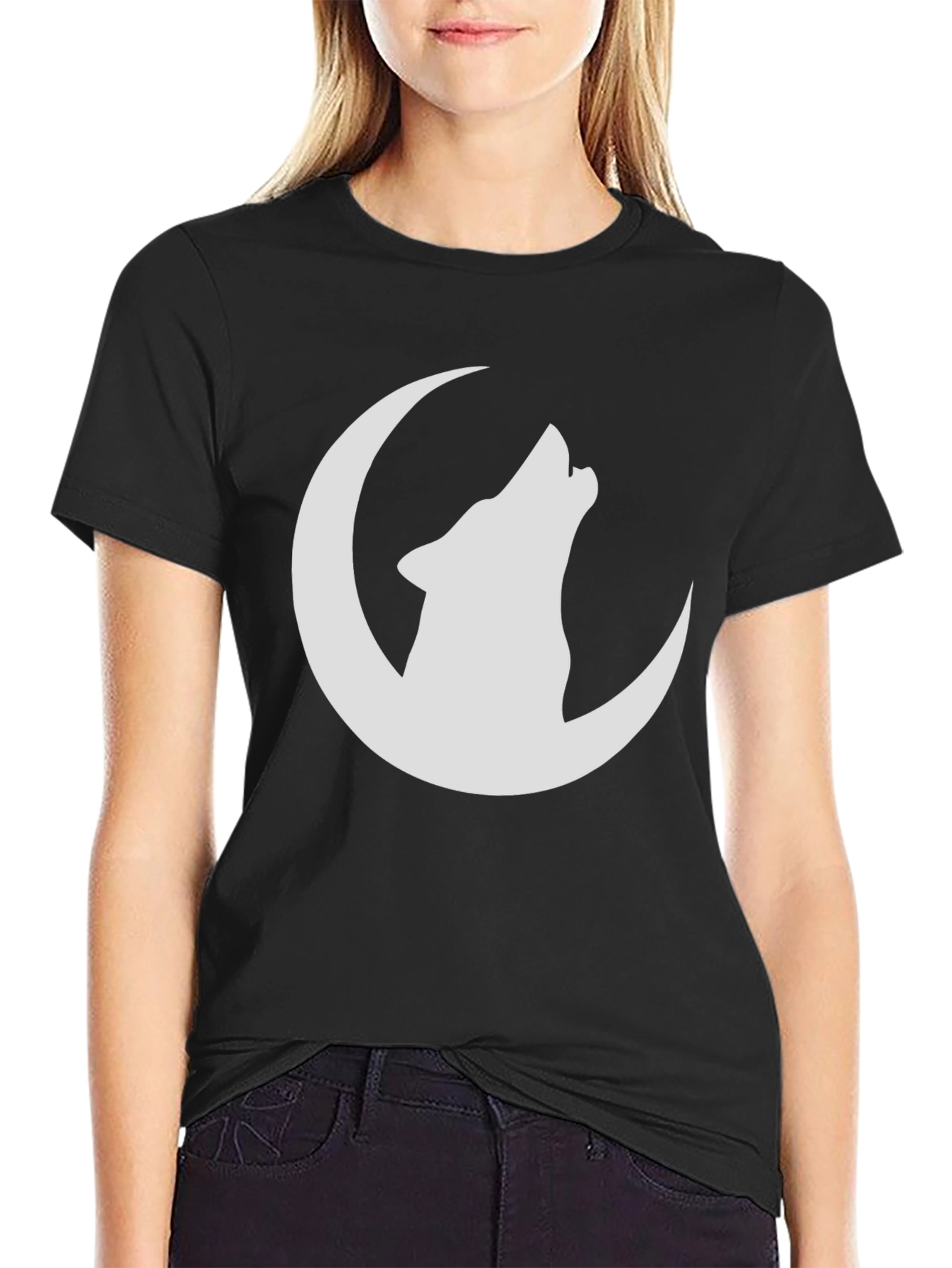 Wolf Moon Graphic T-Shirt - Black