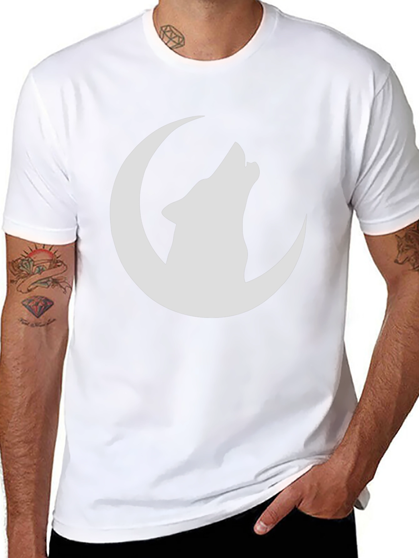 Wolf Moon Graphic T-Shirt - Black