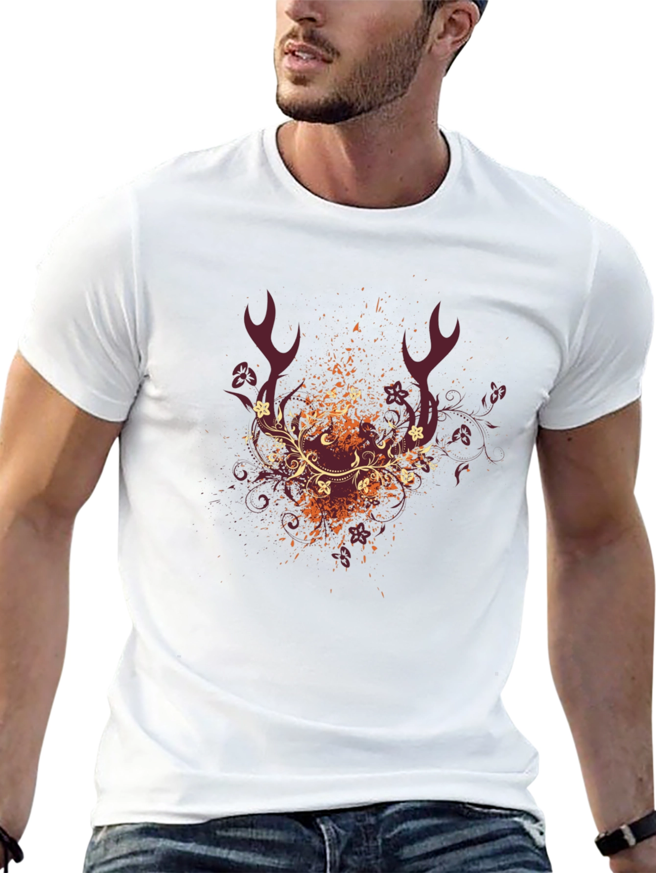 Stylish Graphic Print Black T-Shirt for Men