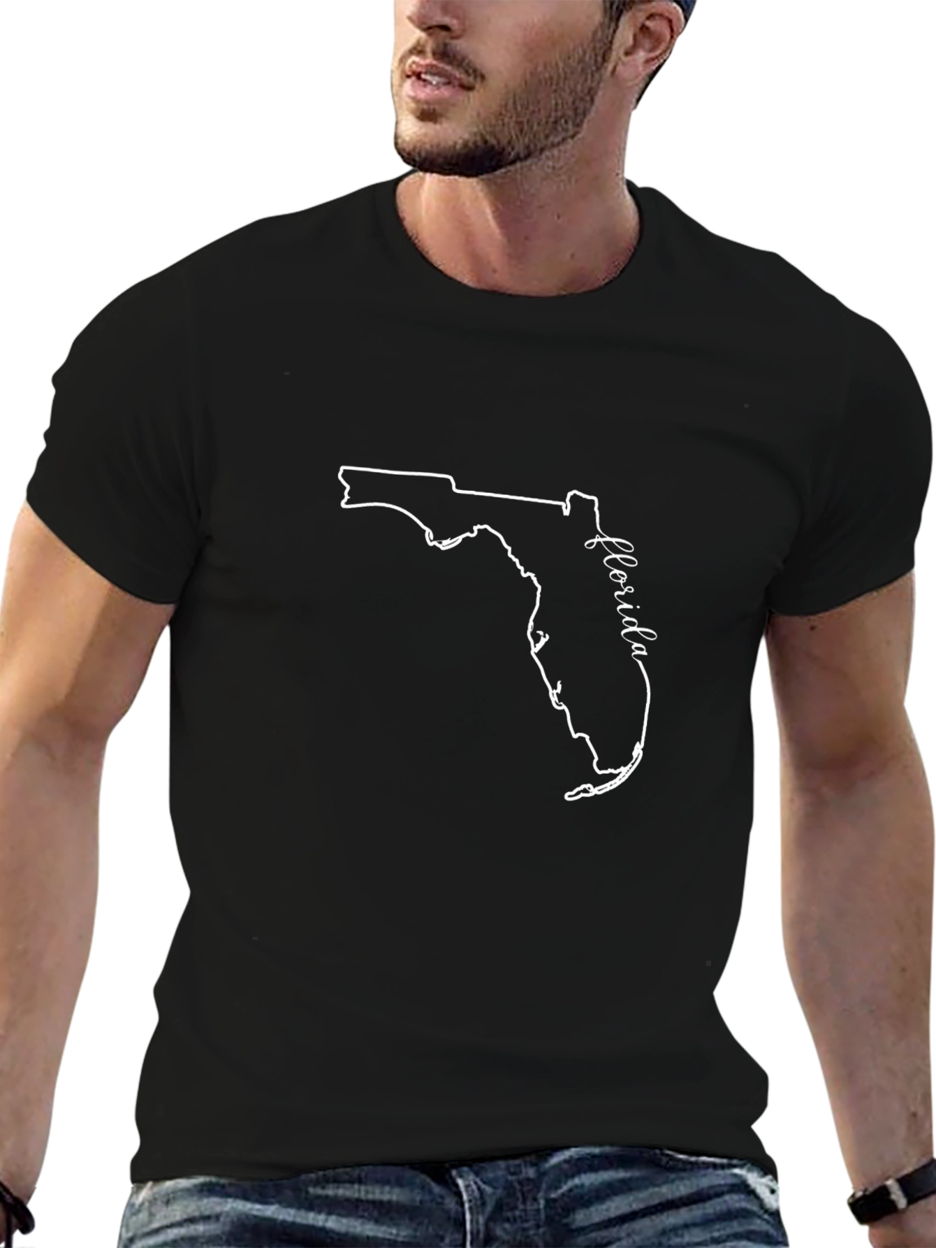Florida State Outline T-Shirt - Black
