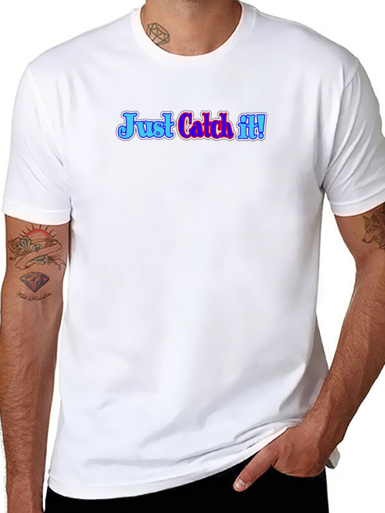 Just Catch It! Black Graphic Tee
