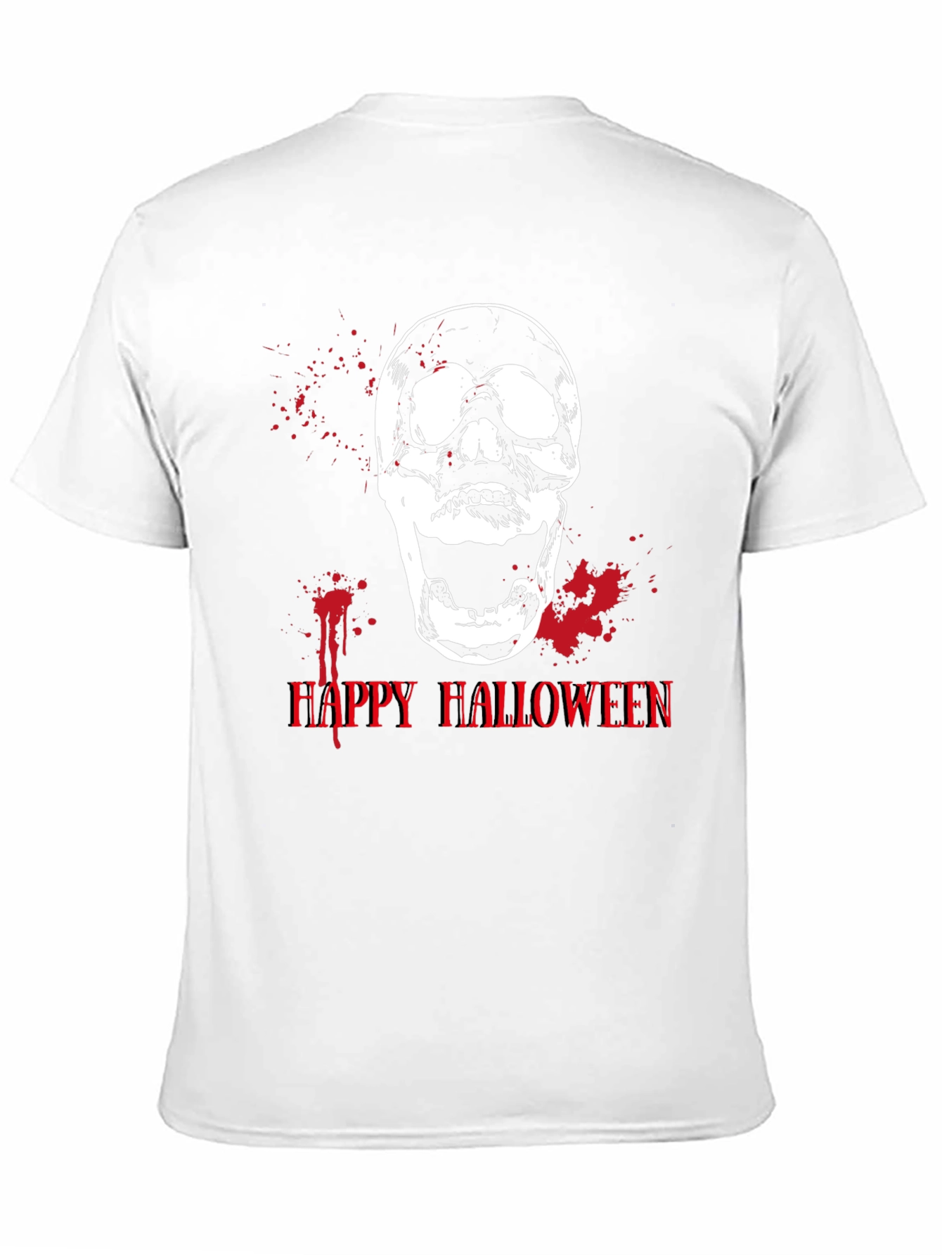 Happy Halloween Skull Graphic Tee - Mens Black T-Shirt