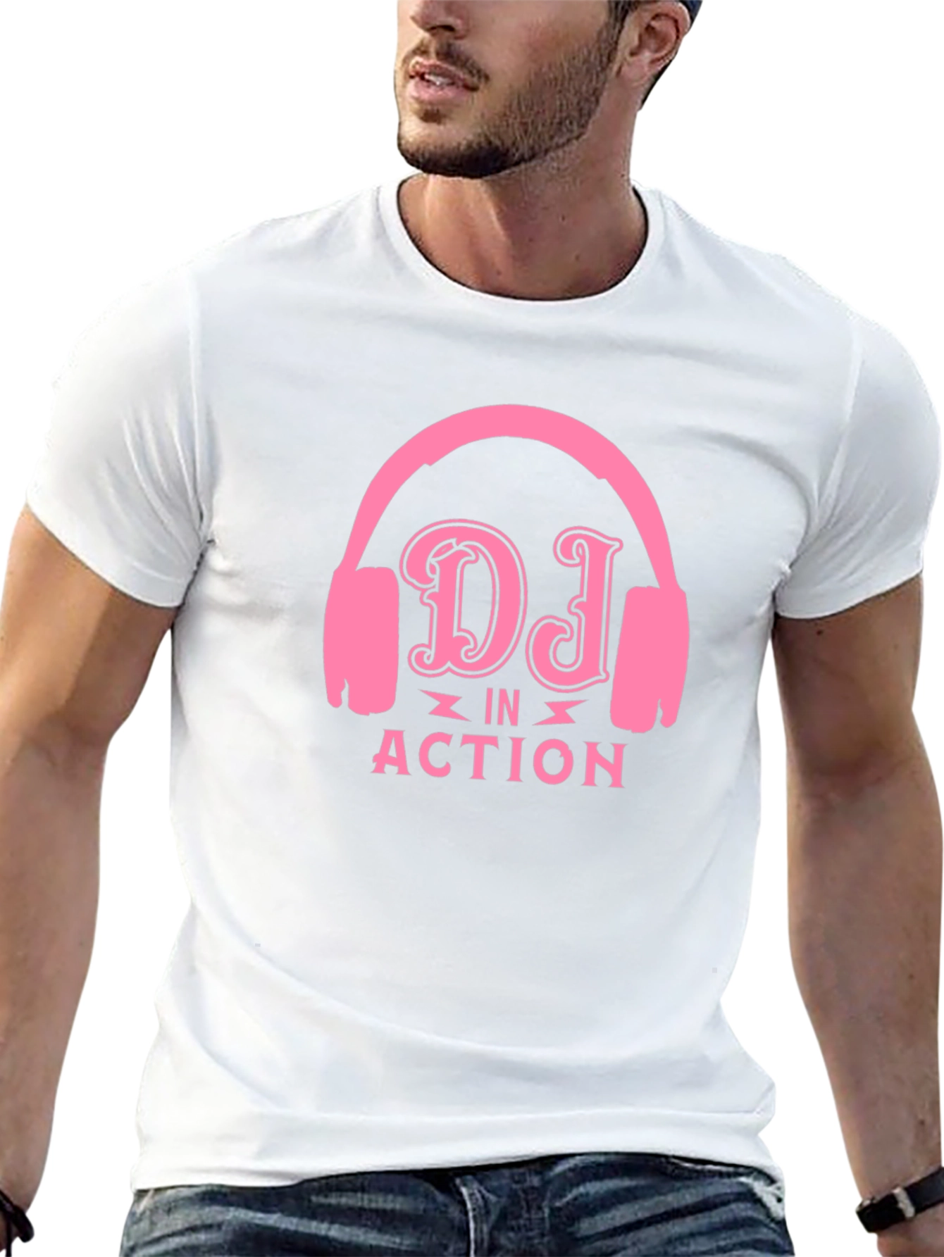 DJ in Action Graphic T-Shirt - Black Cotton Tee