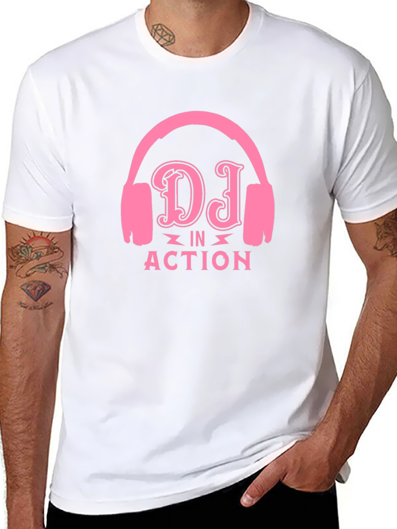 DJ in Action Graphic T-Shirt - Black Cotton Tee