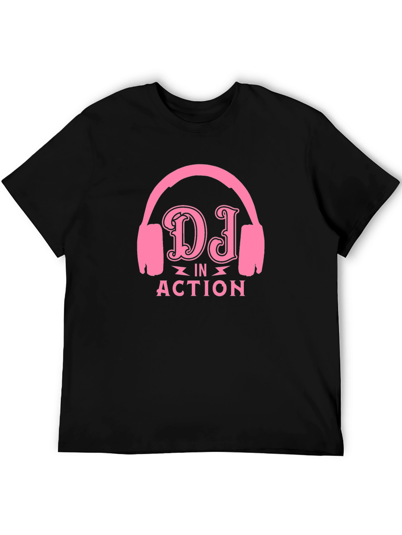 DJ in Action Graphic T-Shirt - Black Cotton Tee