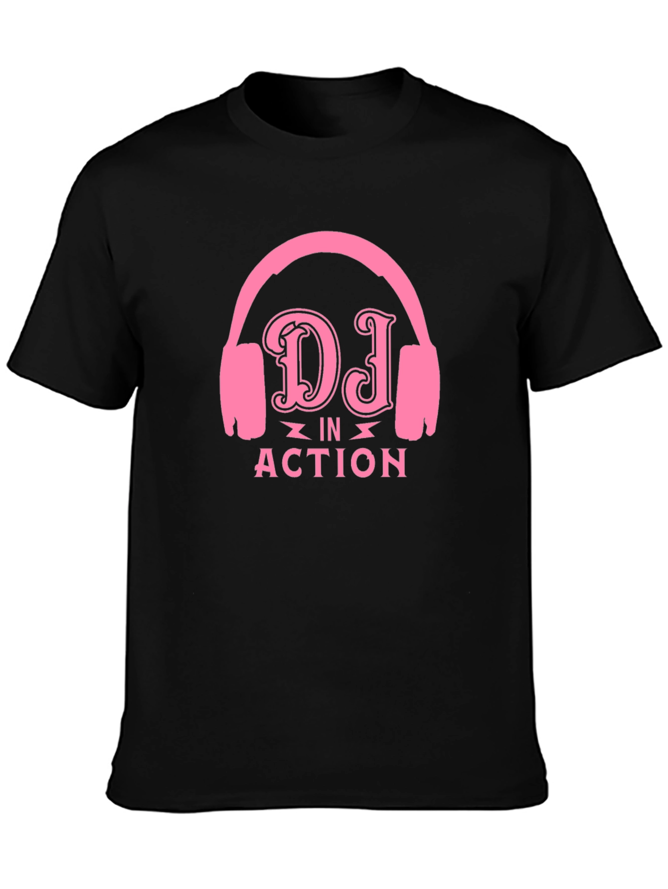 DJ in Action Graphic T-Shirt - Black Cotton Tee