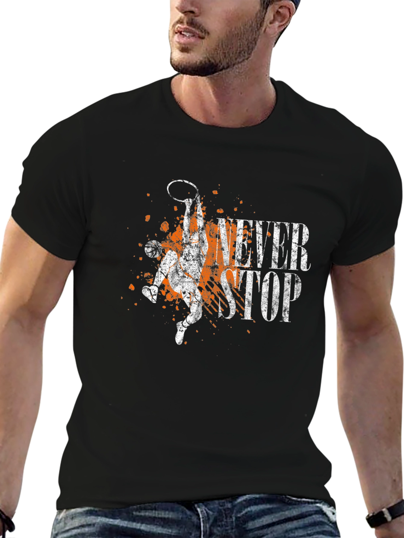 Never Stop Basketball Graphic Tee
