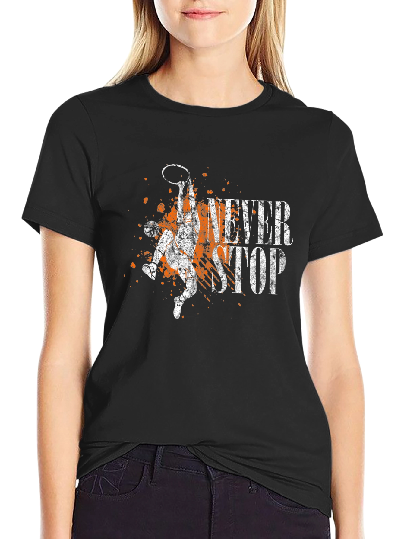 Never Stop Basketball Graphic Tee