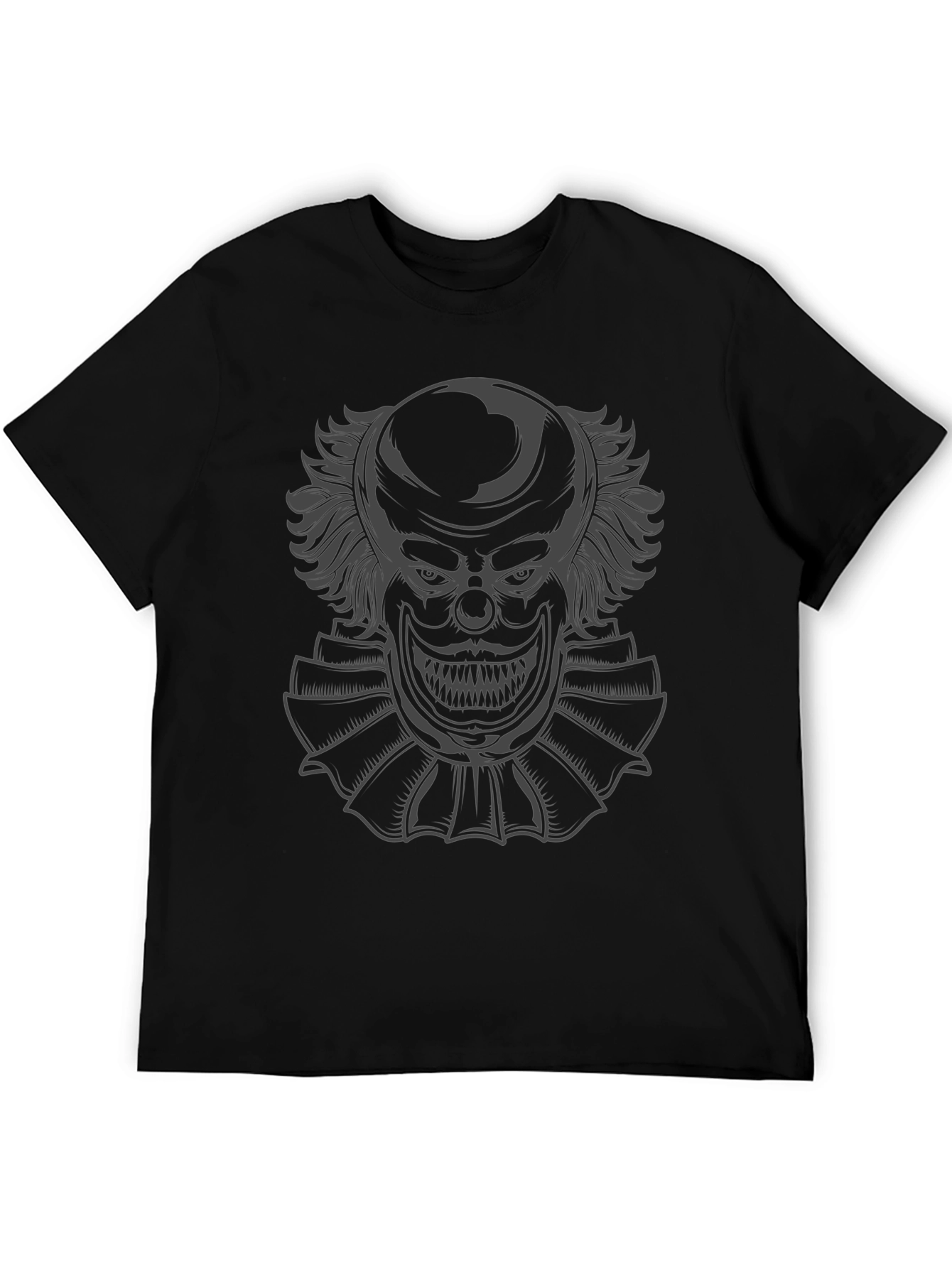Mens Black T-Shirt with Clown Graphic