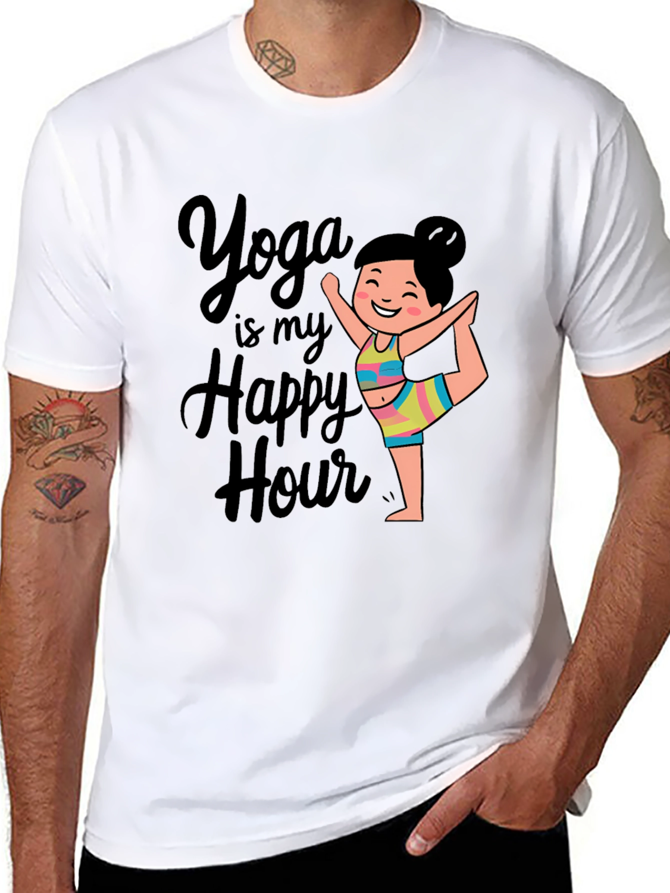 Yoga is my Happy Hour Black T-Shirt