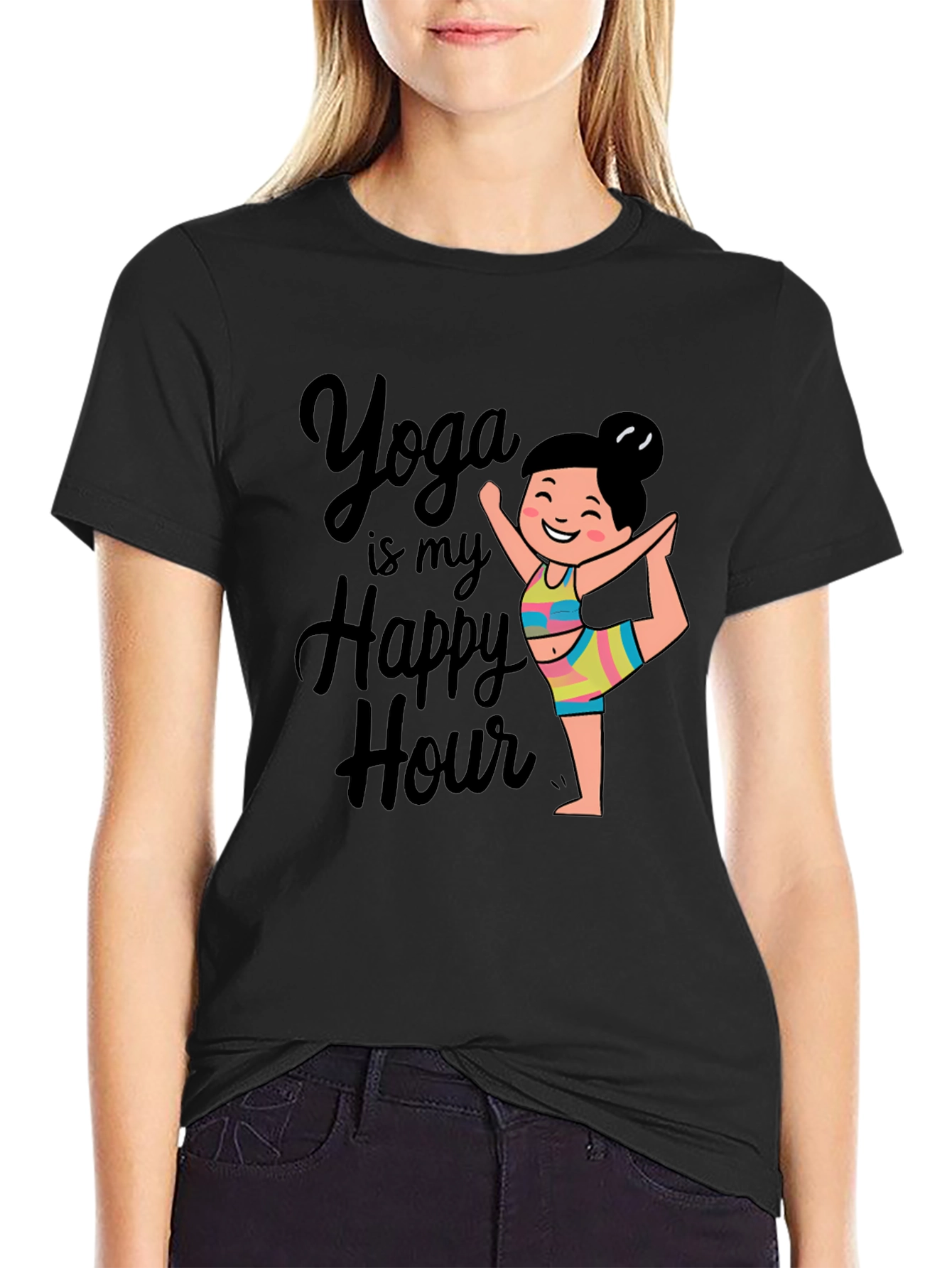 Yoga is my Happy Hour Black T-Shirt