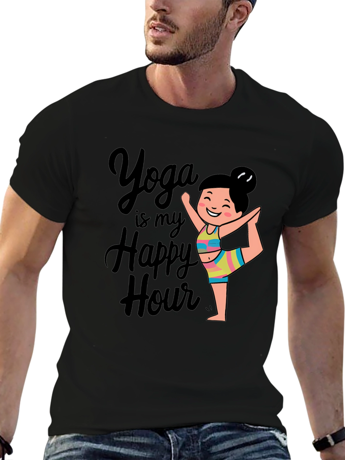 Yoga is my Happy Hour Black T-Shirt
