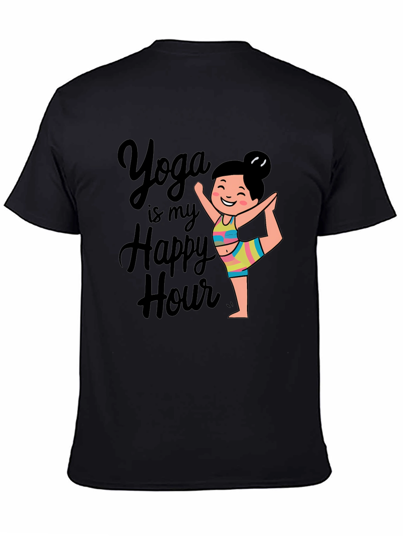 Yoga is my Happy Hour Black T-Shirt