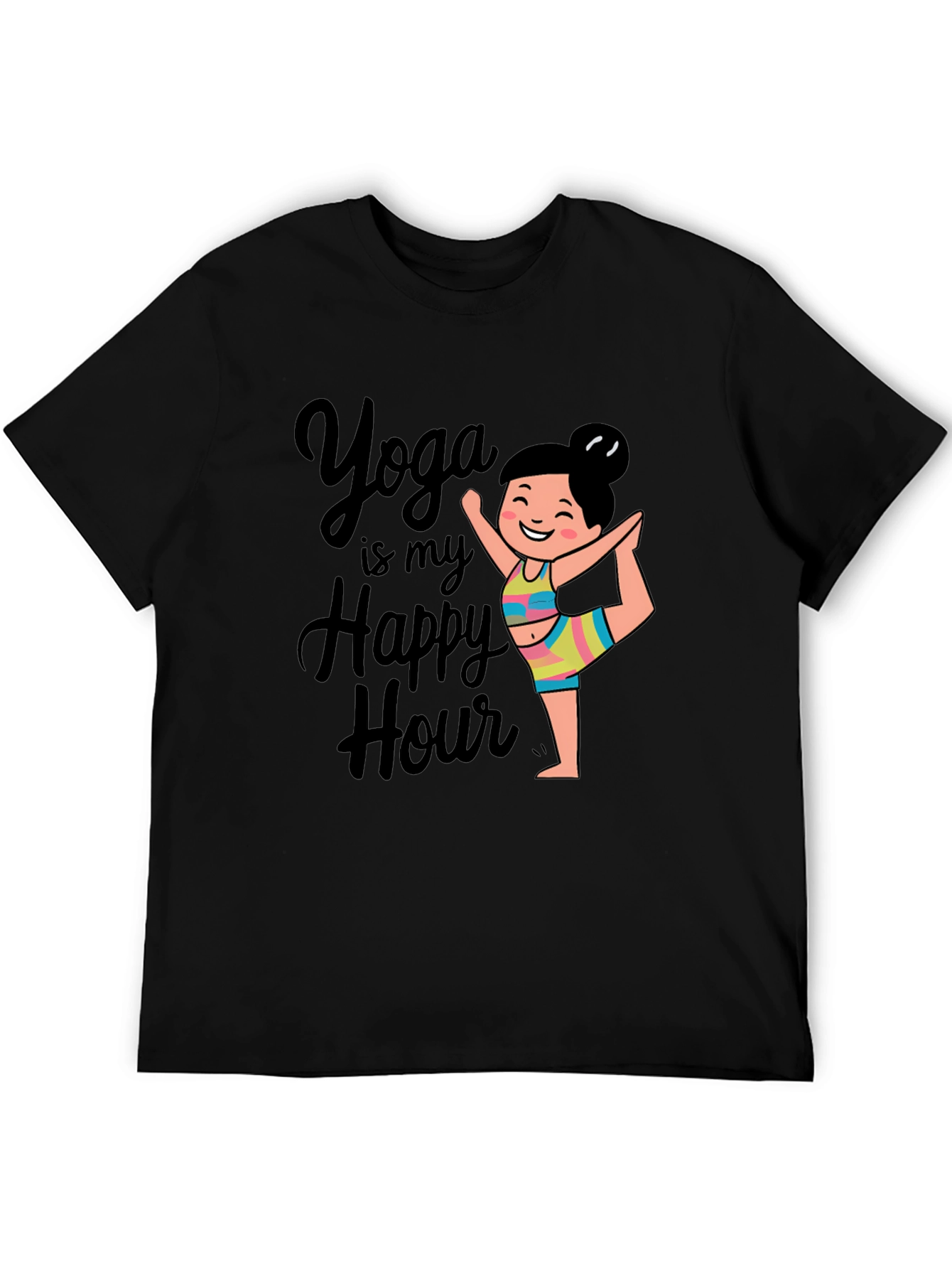 Yoga is my Happy Hour Black T-Shirt