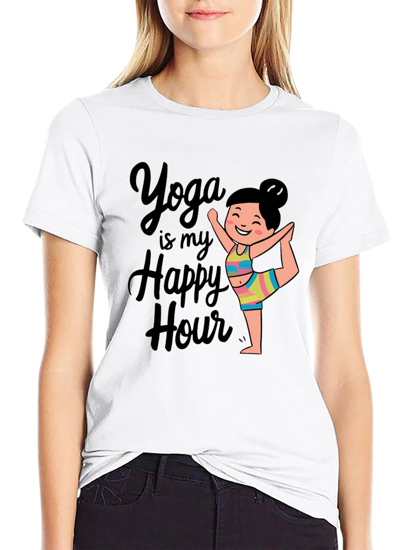 Yoga is my Happy Hour Black T-Shirt