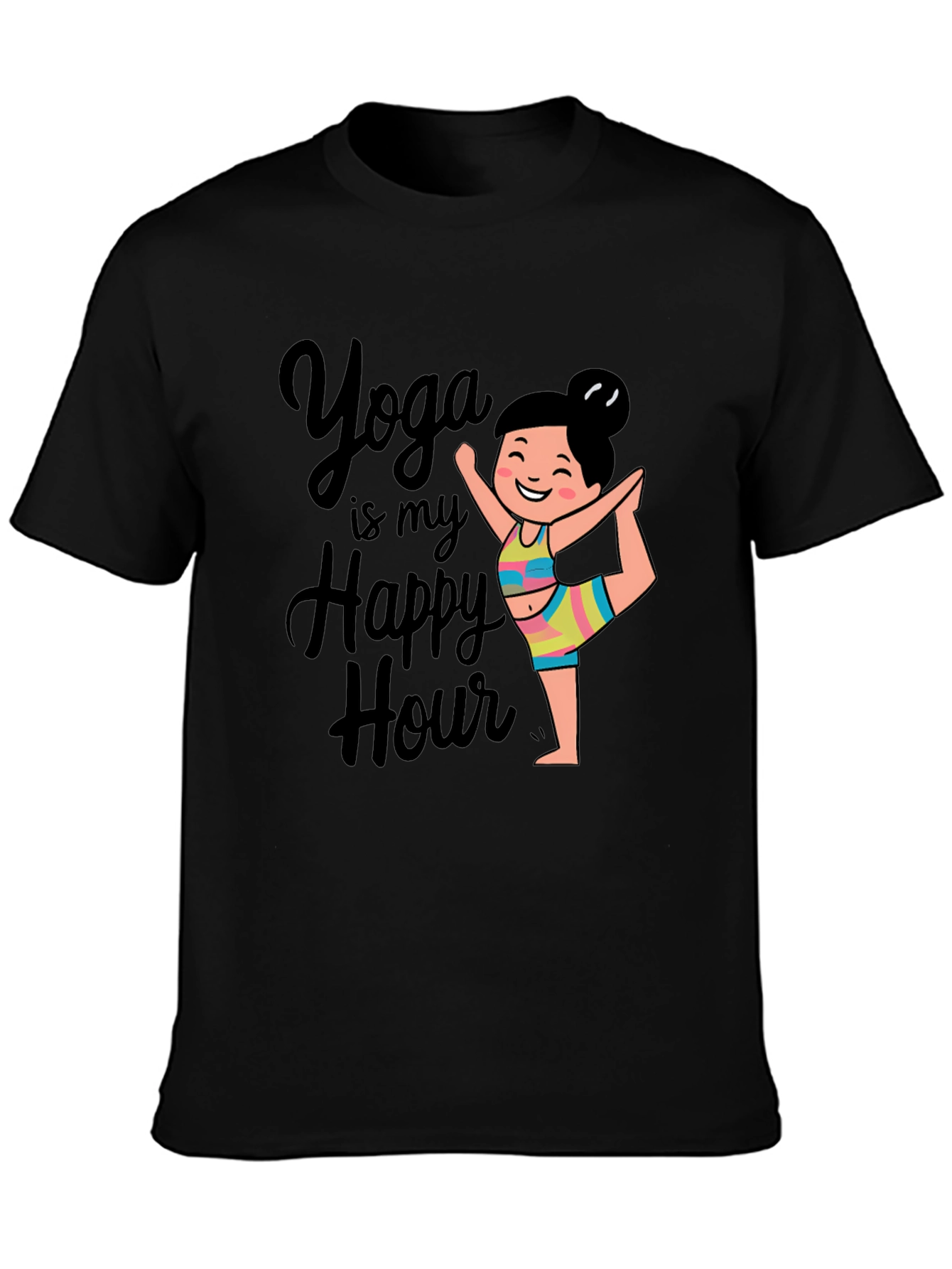 Yoga is my Happy Hour Black T-Shirt
