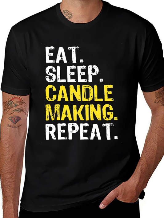 Candle Making T-Shirt Eat Sleep Repeat