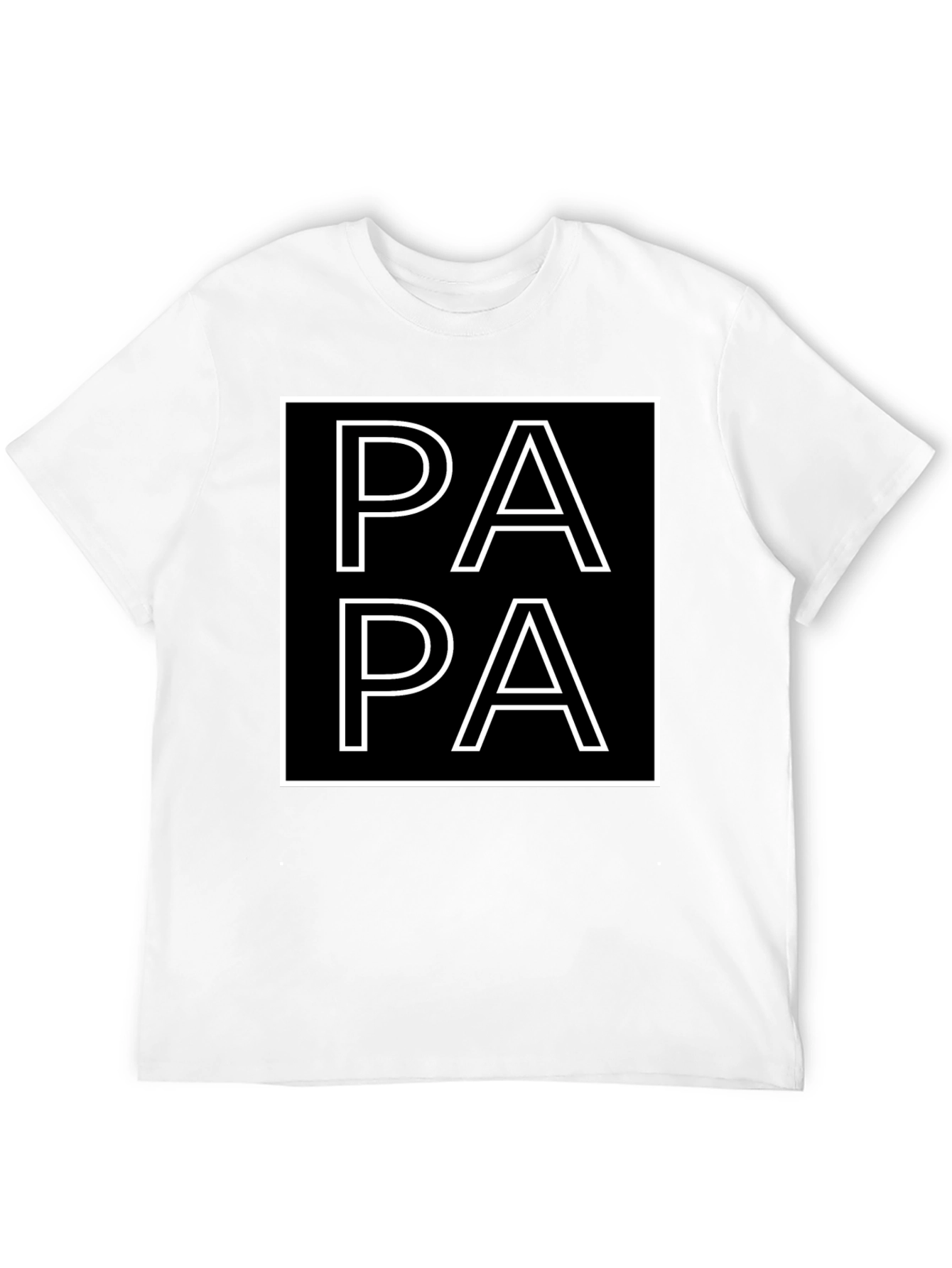 Papa Graphic Tee -  Square Design Black T-Shirt