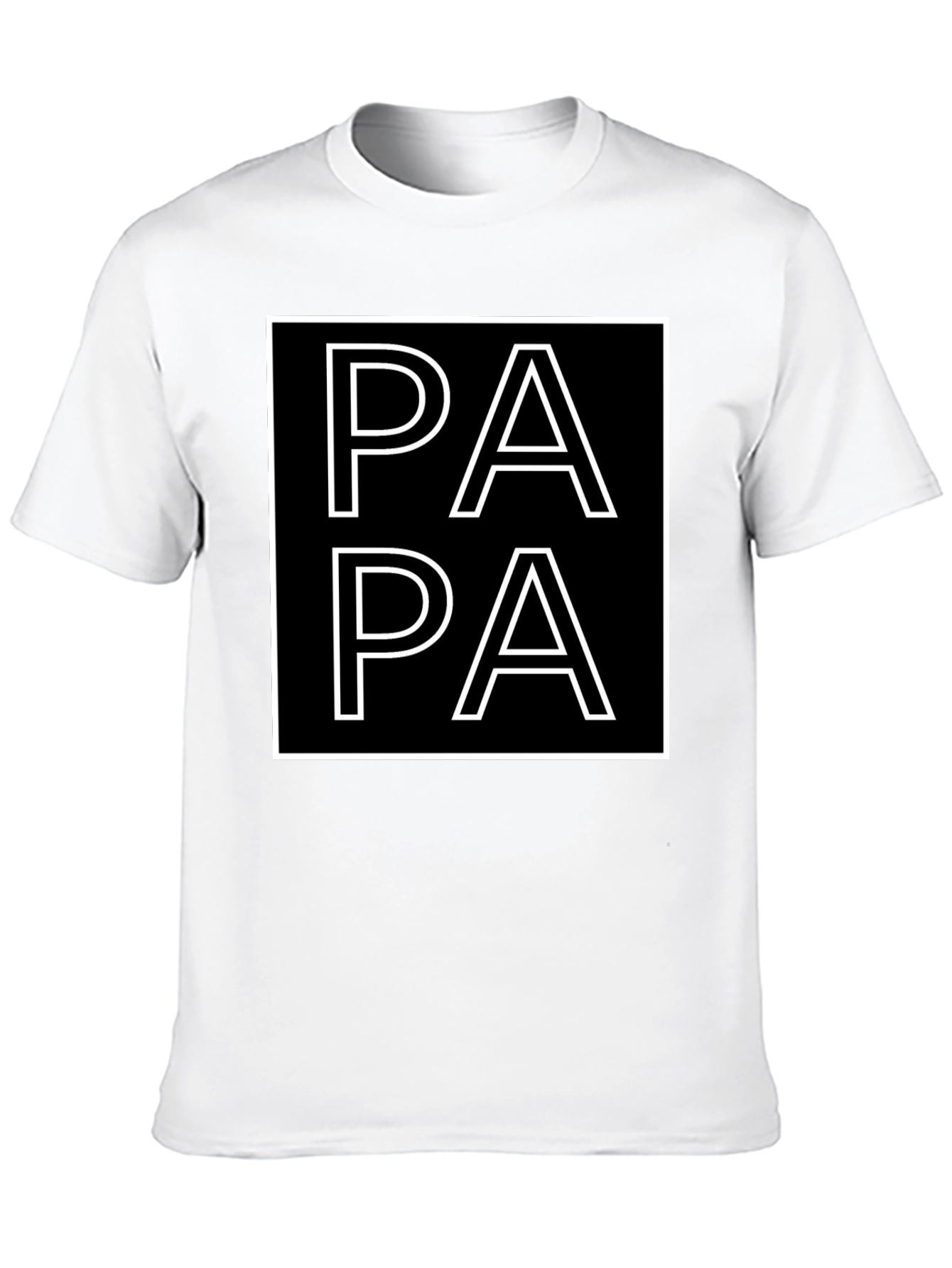 Papa Graphic Tee -  Square Design Black T-Shirt