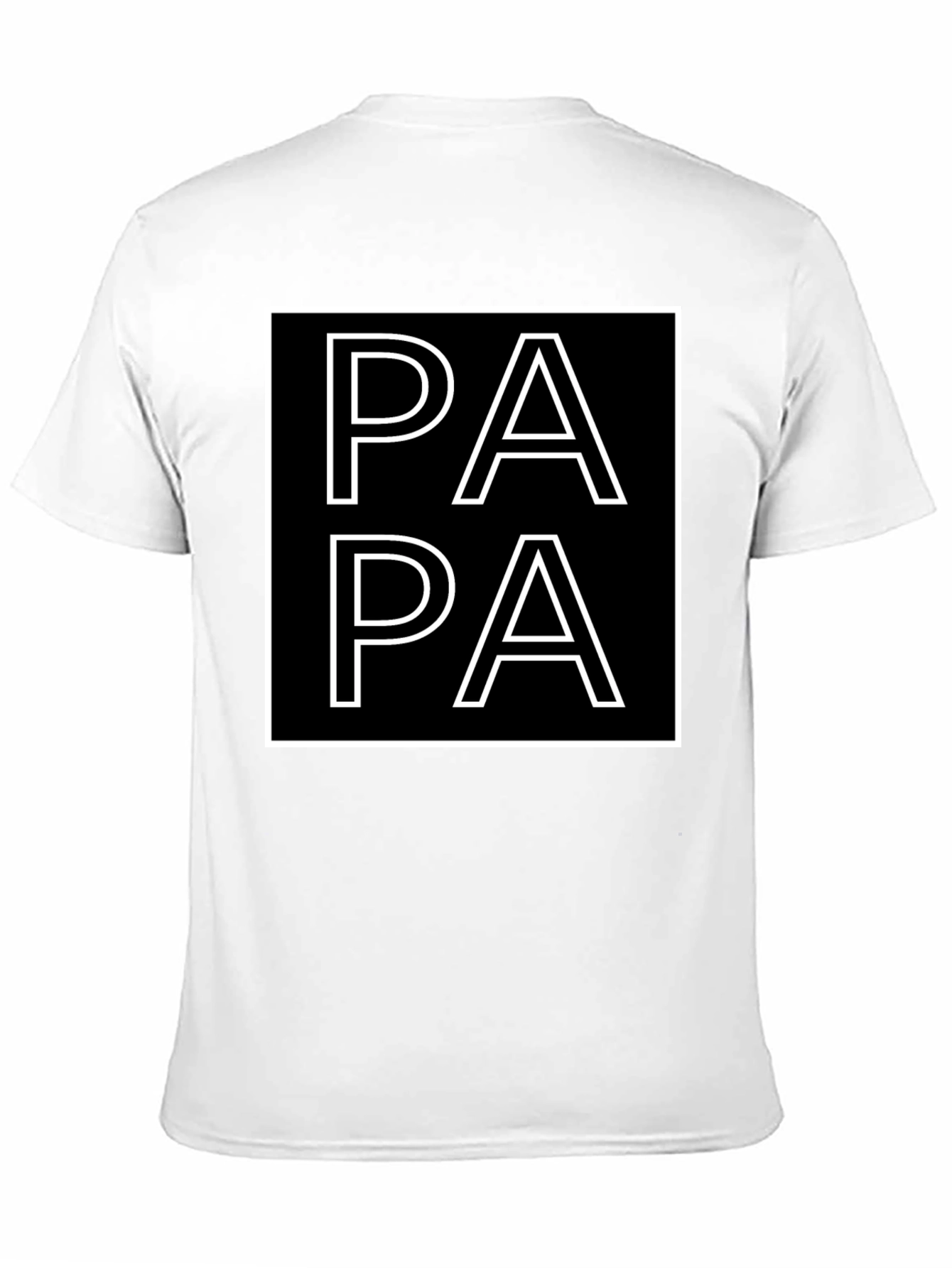 Papa Graphic Tee -  Square Design Black T-Shirt