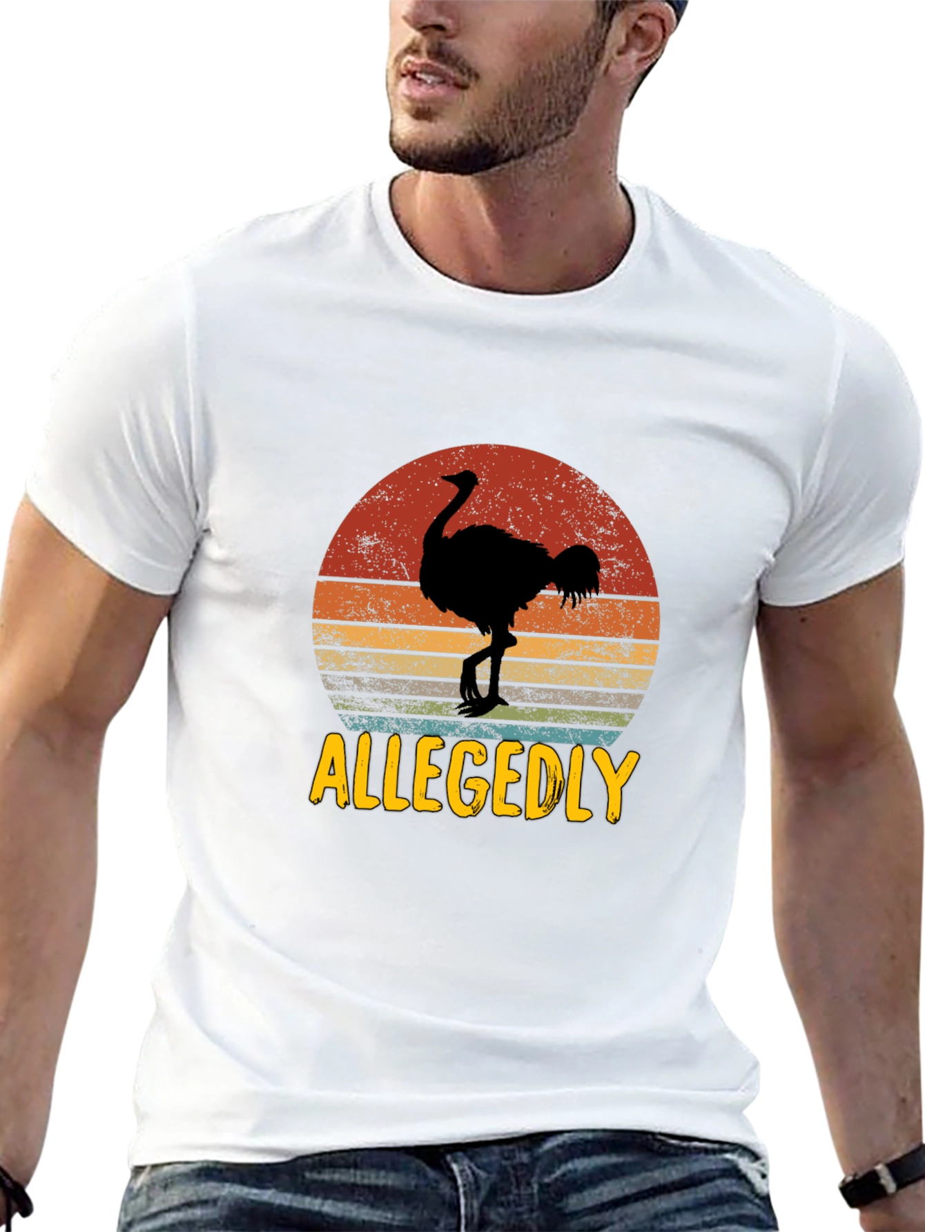 Allegedly Ostrich Retro Graphic Tee