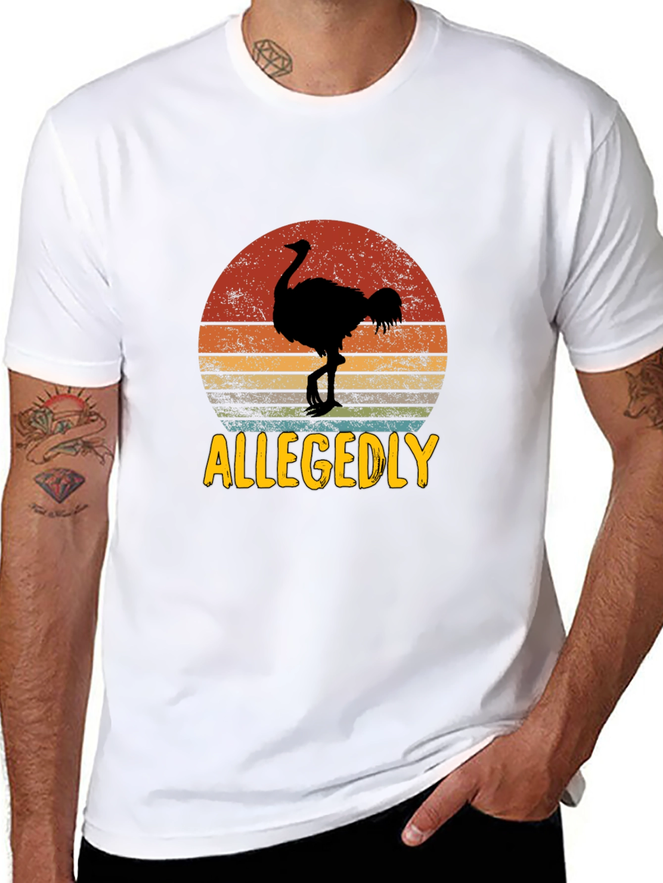 Allegedly Ostrich Retro Graphic Tee