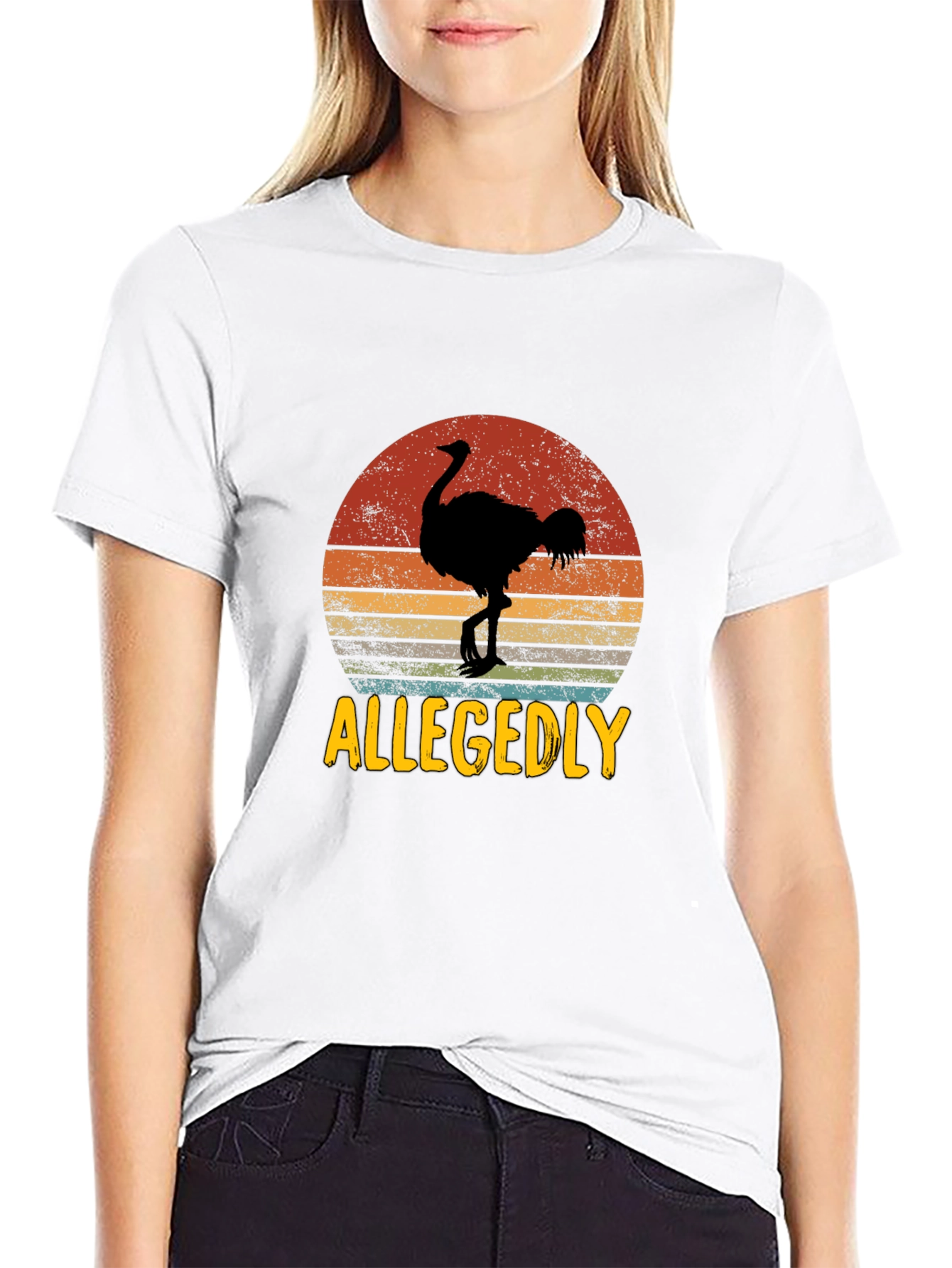 Allegedly Ostrich Retro Graphic Tee