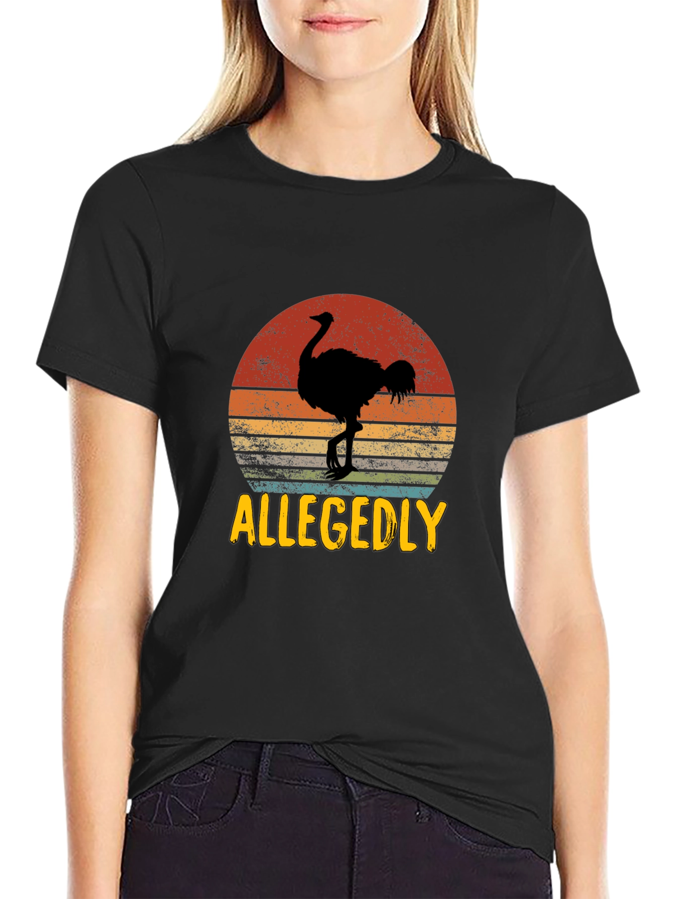 Allegedly Ostrich Retro Graphic Tee