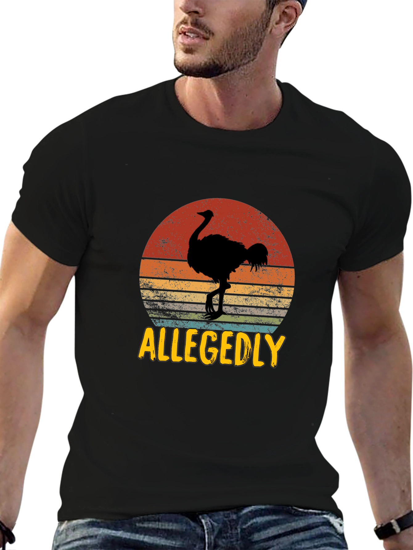 Allegedly Ostrich Retro Graphic Tee