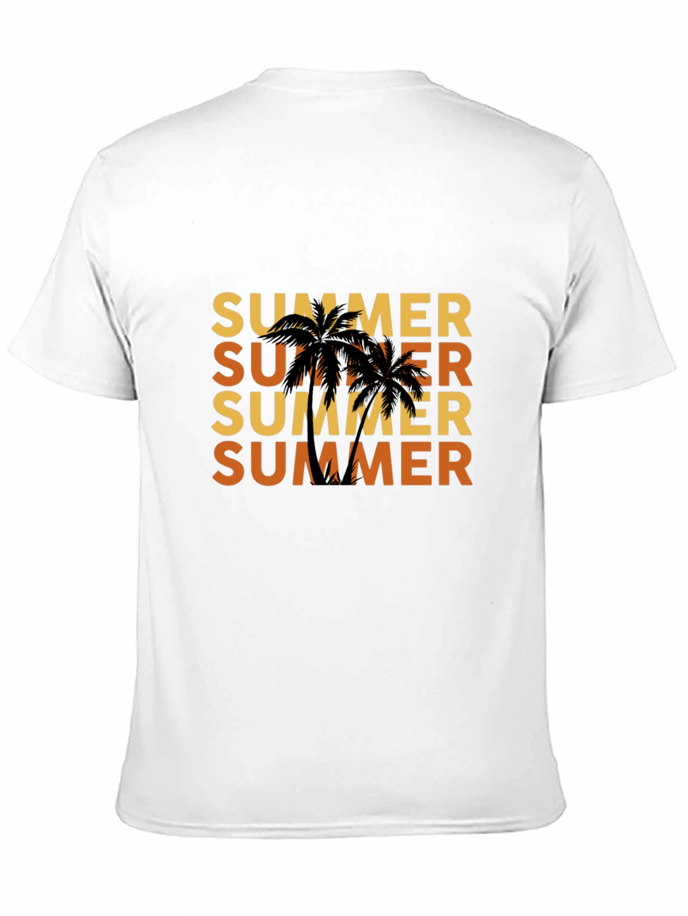 Summer Palm Tree Black T-Shirt