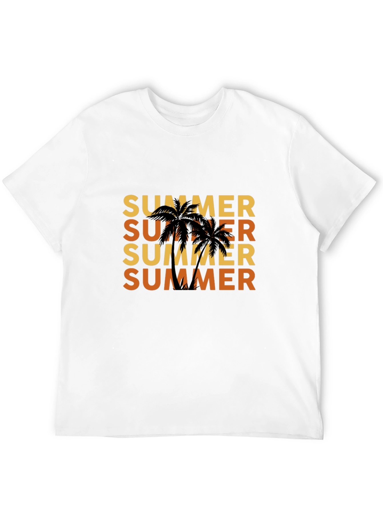 Summer Palm Tree Black T-Shirt