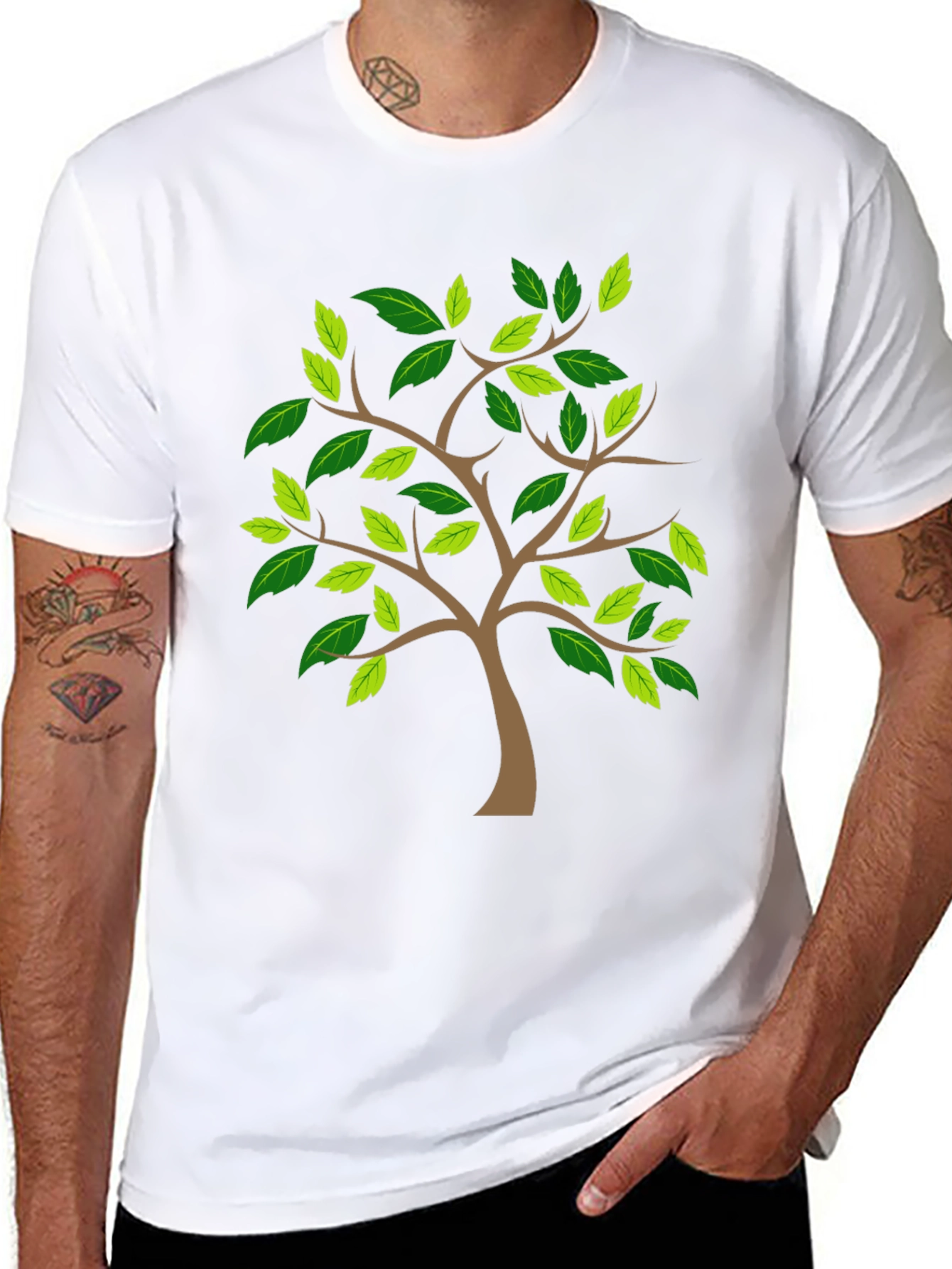 Nature Tree Graphic Print Tee - Classic Black