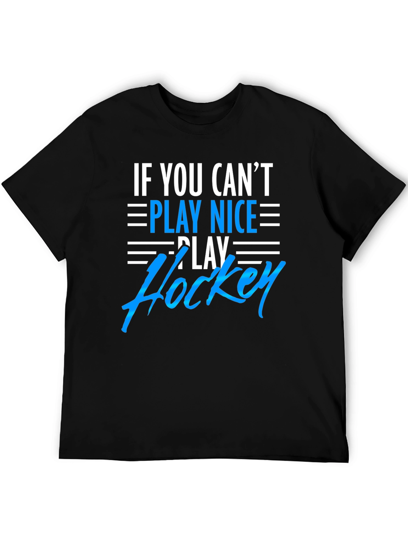 Play Hockey Graphic Tee - Black Cotton T-Shirt