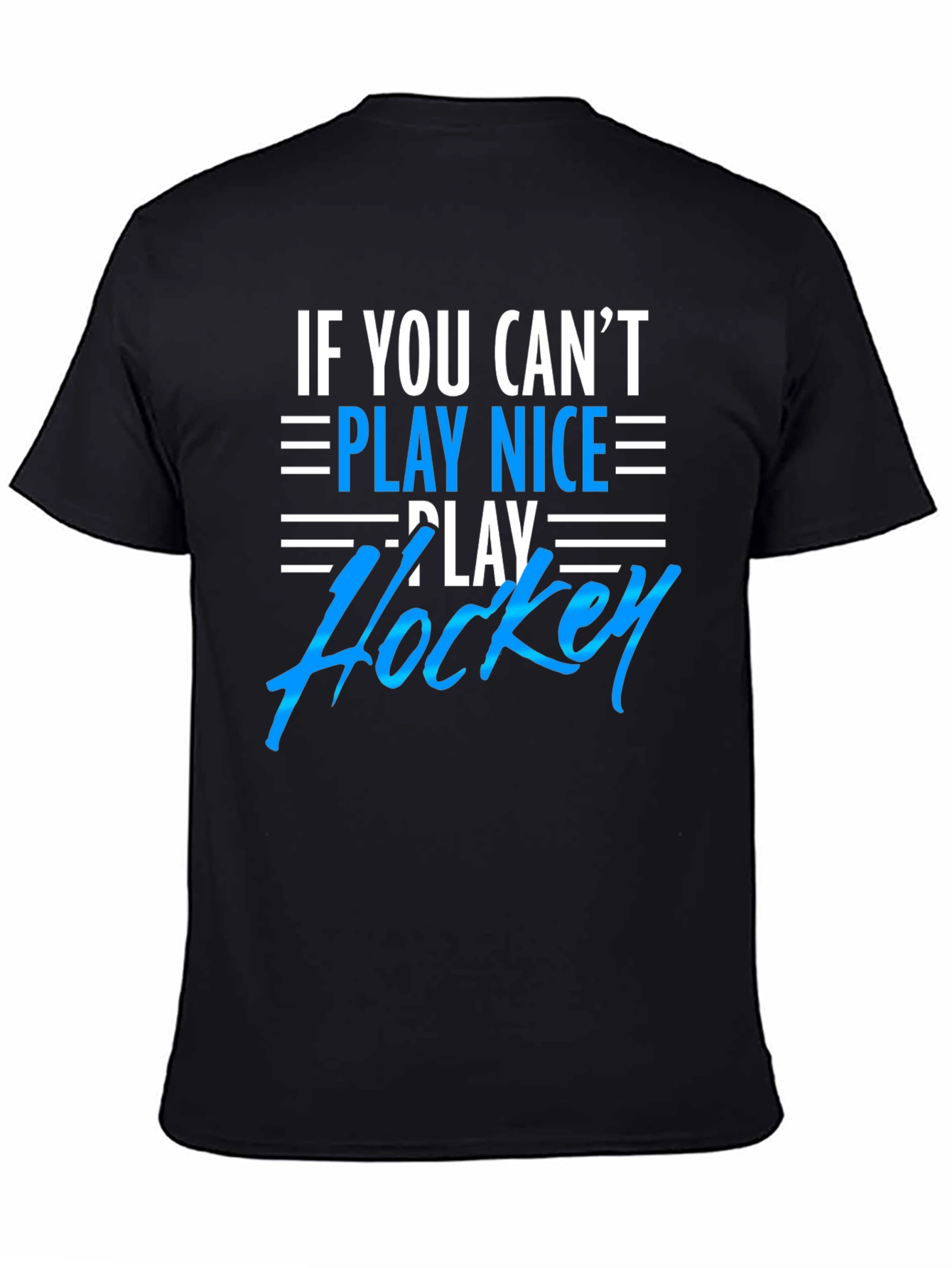 Play Hockey Graphic Tee - Black Cotton T-Shirt