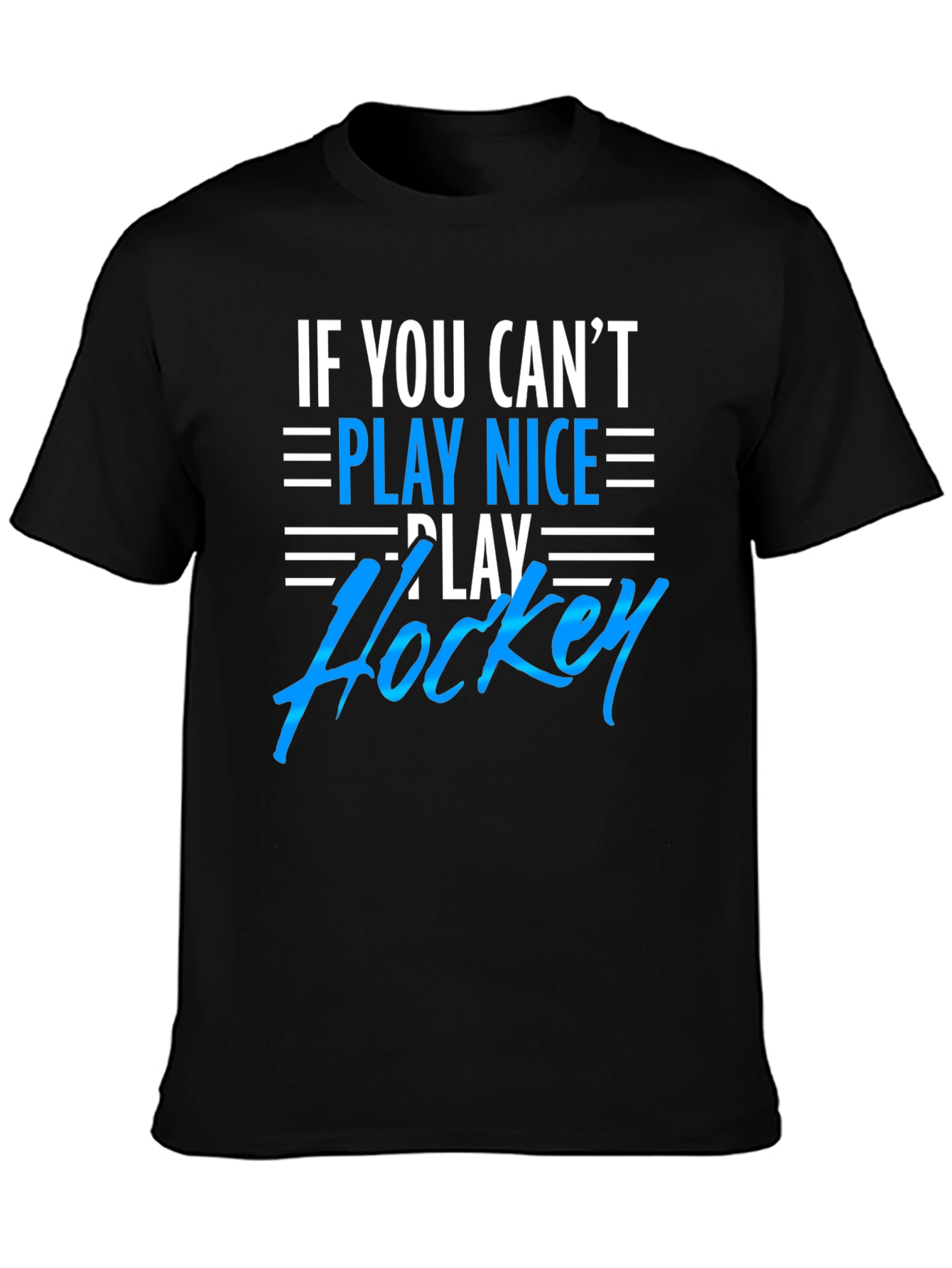 Play Hockey Graphic Tee - Black Cotton T-Shirt